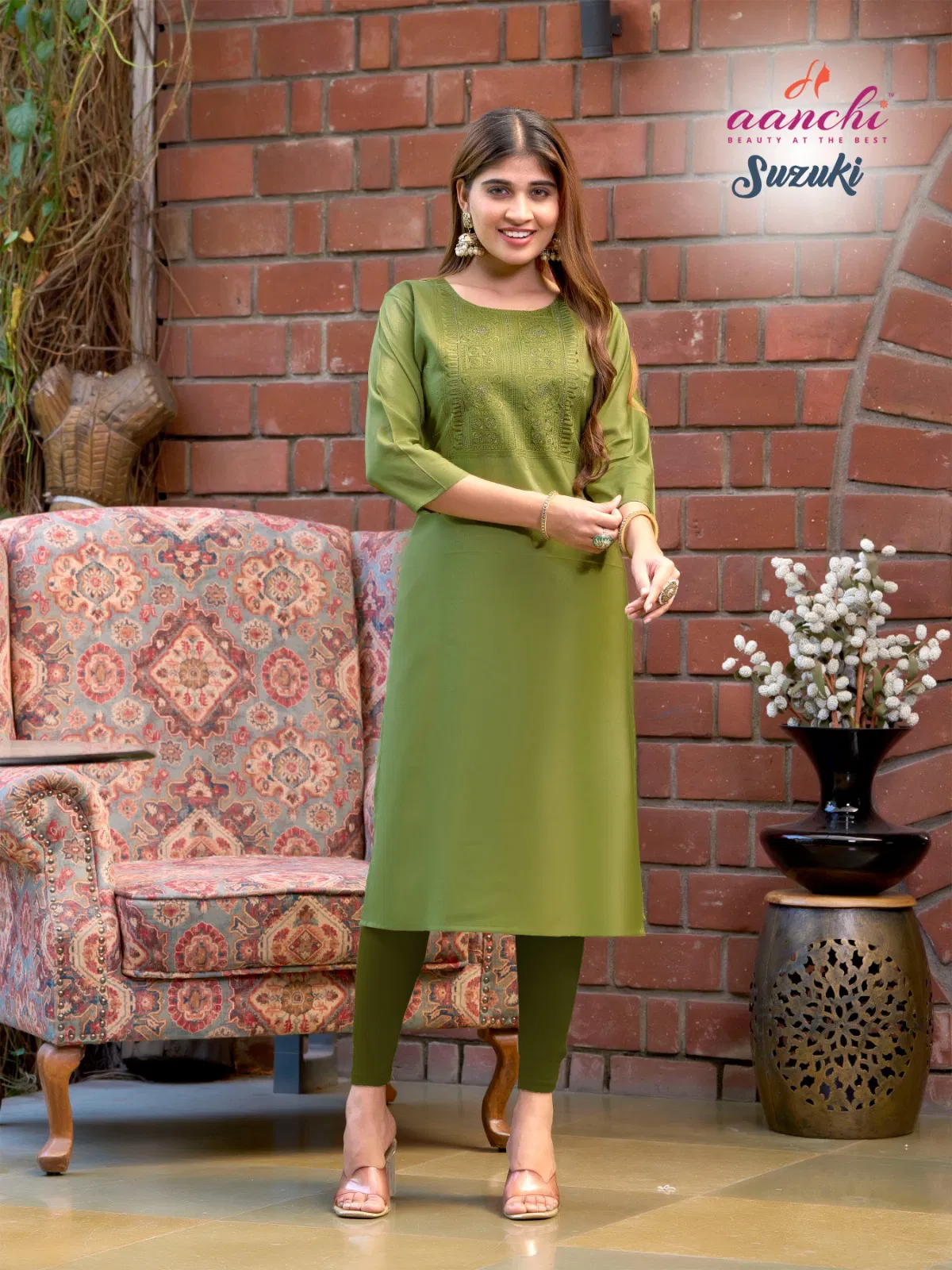 Suzuki By Aanchi Roman Shimmer Embroidered Kurtis Wholesalers In Delhi
